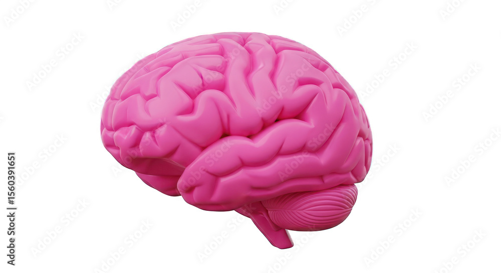 Three Dimensional Pink Brain Model On Transparent Background Isolated Transparent Background Three Dimensional Pink Brain Model On Transparent Background Isolated Transparent Background