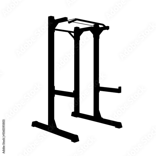 Strength training equipment: A graphic silhouette of robust strength training equipment, designed for intense workouts and physical conditioning.