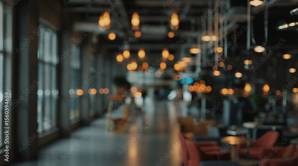 Fototapeta premium Interior view of a blurred coffee shop.