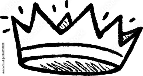 Hand drawn sketch of a paper crown resting on a dinner plate