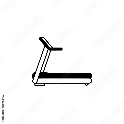Minimalist Treadmill Silhouette: A sleek, monochromatic depiction of a treadmill against a minimalist backdrop, embodying the essence of fitness and active lifestyle.