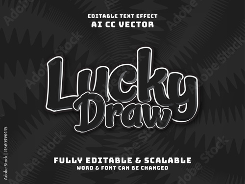 lucky draw text effect. luxury black edition