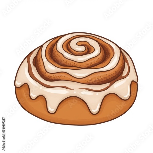 Wallpaper Mural Sweet Cinnamon Roll with Creamy Glaze Pixel Art Torontodigital.ca