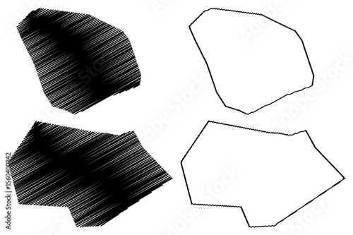 Urmia and Kerman City (Islamic Republic of Iran, Persia) map vector illustration, scribble sketch City of Kermun, Kirman, Carmania, Orumiyeh, map