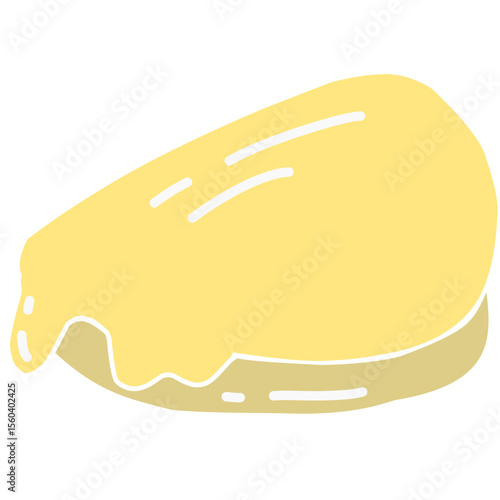 cartoon-style pattern of soft cream buns with melted topping, resembling Japanese custard or milk bread. Perfect for bakery-themed designs, packaging, or children’s illustrations.