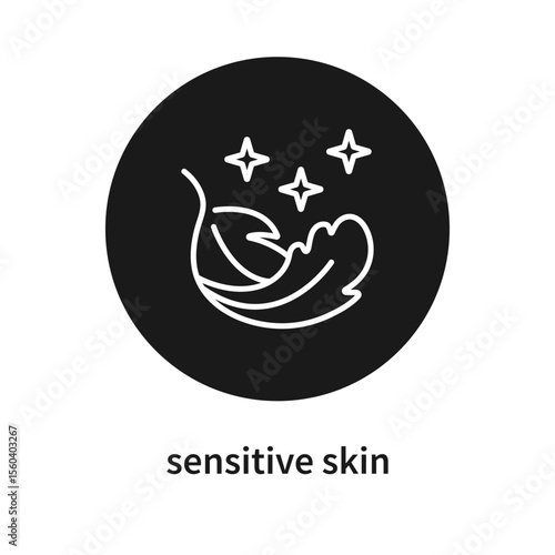 sensitive skin, Feather Hypoallergenic Line Icon. Feather icon.