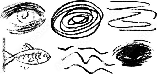 Dynamic wave and ripple circle sketch in grunge style for creative designs