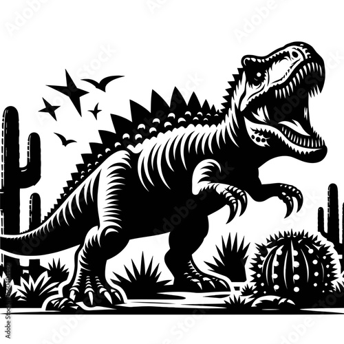 Ankylosaurus Defending Itself with Its Clubbed Tail