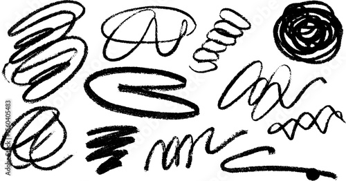 Abstract swirls, loops, and scribbles in artistic sketch design
