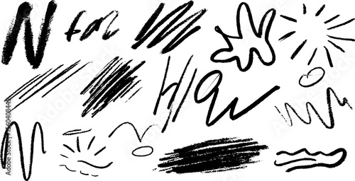 Creative expression through sketches of wow, hey, love, and ok