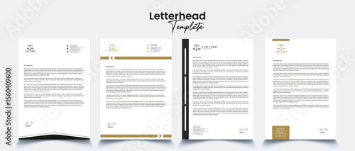 Law firm, legal consultancy firm small business, Letterhead Template clean modern design, vector high quality printable letterhead collection