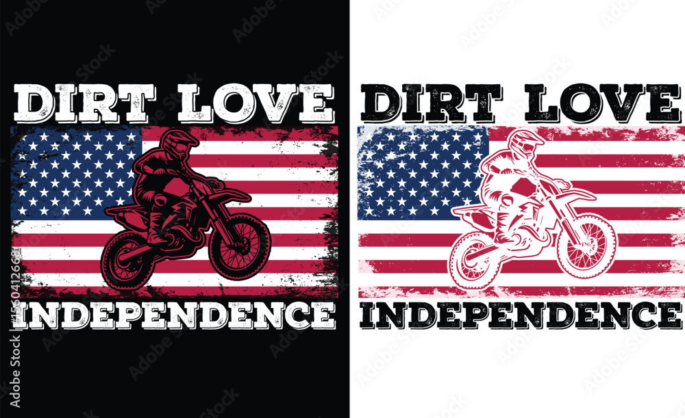 Fototapeta premium American football players love to ride dirt bikes for the independence day celebration.love gift funny