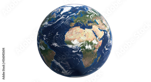 Earth Globe Depicting Continents Oceans and Clouds Against a Dark Background Illustrating Global Geography Isolated Transparent Background