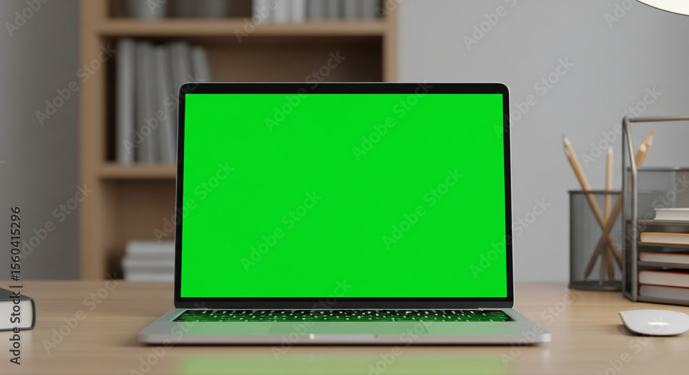 Laptop Mockups with Green Screens – Office Backgrounds Blurred, No People – UI/UX Design Presentation, Product Display, and Branding Showcase Ready Laptop Mockups with Green Screens – Office Backgrounds Blurred, No People – UI/UX Design Presentation, Product Display, and Branding Showcase Ready