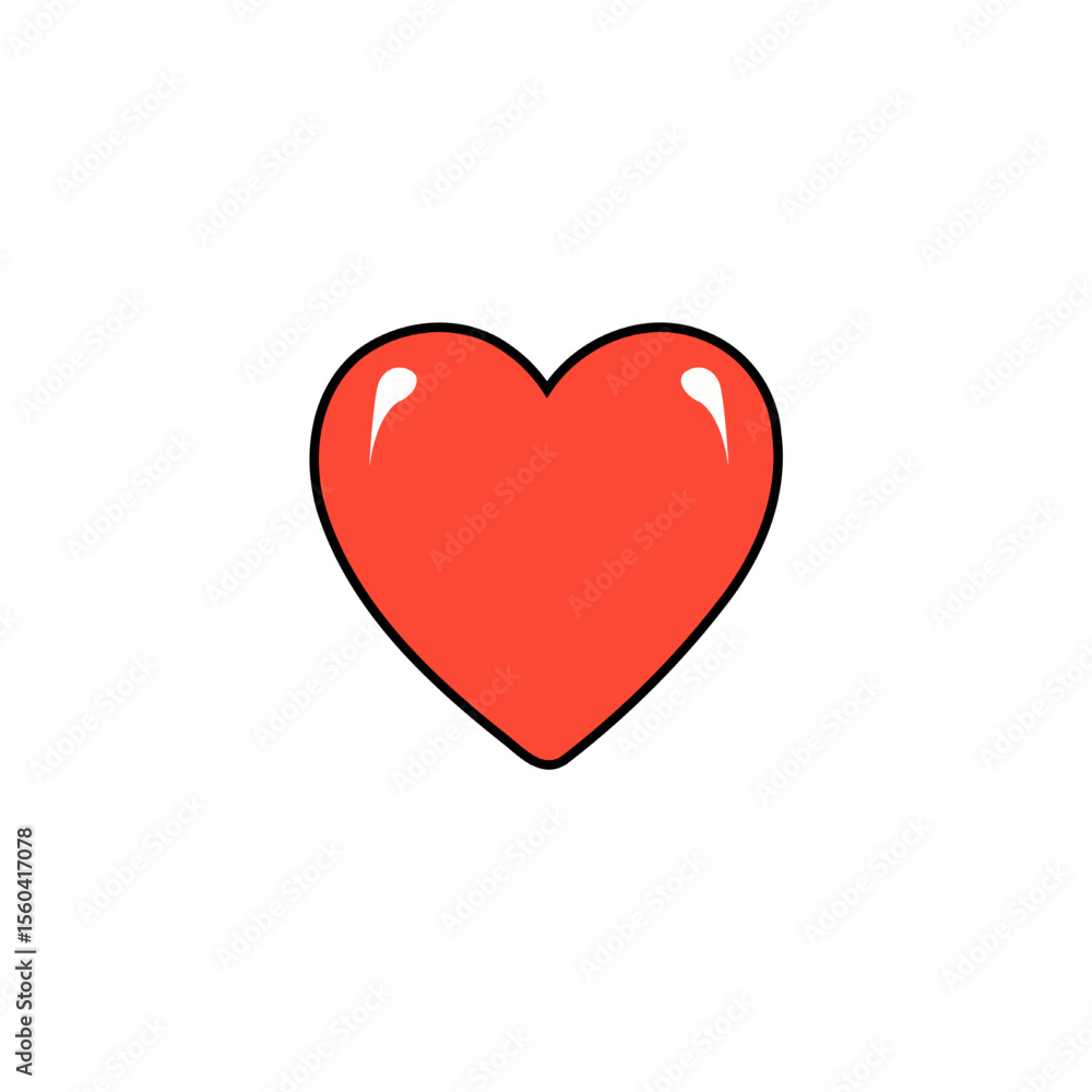 Fototapeta premium red heart isolated on white background 2d