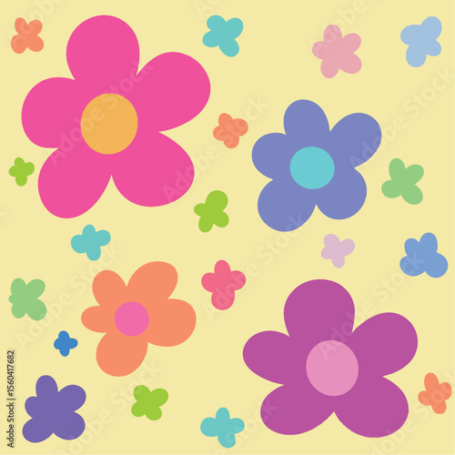 Vector simple minimal illustrations, simple and groovy. hand drawn style, flowers and plants, floral botanic design templates and modern wall art prints