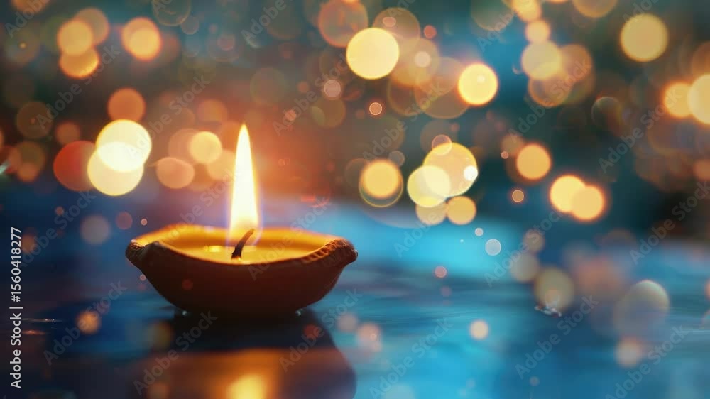 A single lit candle sits on top of a wooden or glass table A single lit candle sits on top of a wooden or glass table