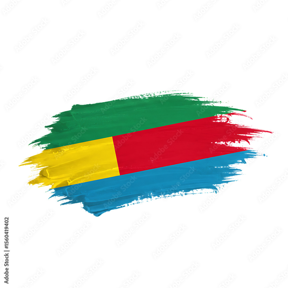 Obraz premium Grunge Style Central African Republic Flag on Transparent Background