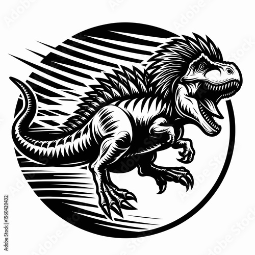 Carnotaurus Sprinting Across the Prehistoric Landscape