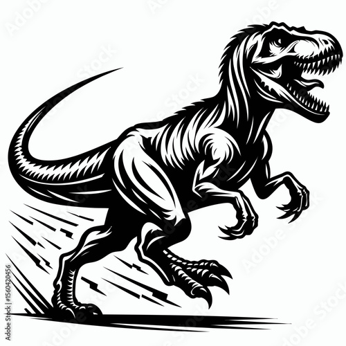 Carnotaurus Sprinting Across the Prehistoric Landscape