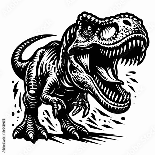 Ceratosaurus Snarling Fiercely in the Wild
