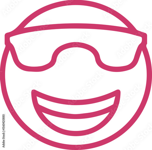 Cool Emoji: A vector illustration of an emoji wearing sunglasses, expressing coolness and lightheartedness. 