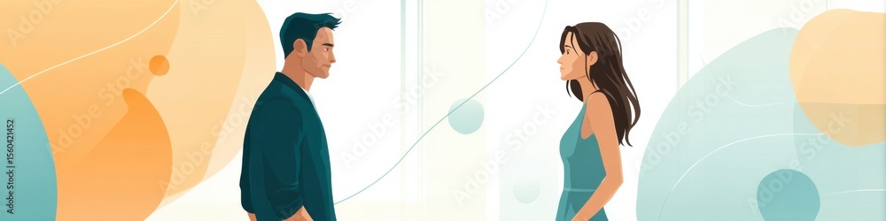 Fototapeta premium Strategies to reconnect in relationships with illustrated steps for regaining attention and communication