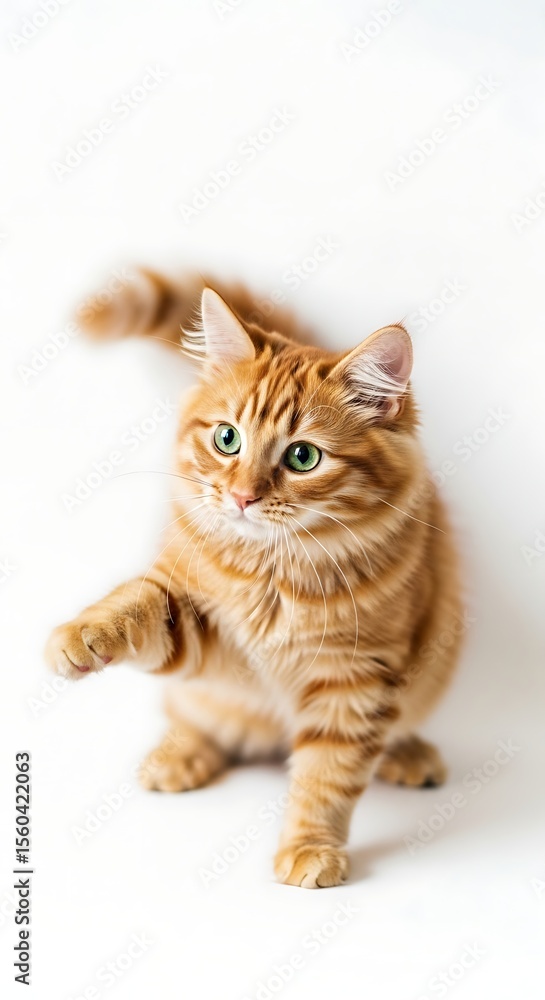 Obraz premium British cat and carton on white background and British kitten on white background