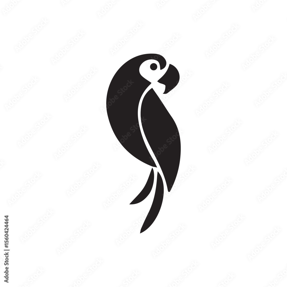 Obraz premium Bird vector silhouette, black color isolated on white background. Vector illustration