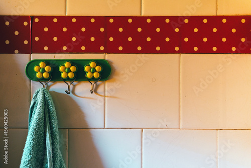 Details of an old retro bathroom