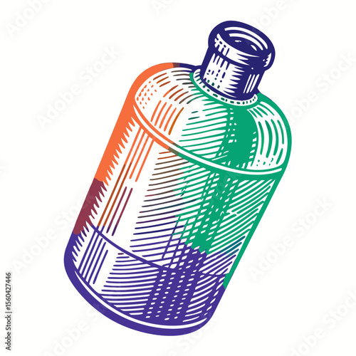 Distilled Water Bottle in Vibrant Colors for Health Blogs, Eco-Friendly Products, Sustainable Living Websites, and Wellness Articles  