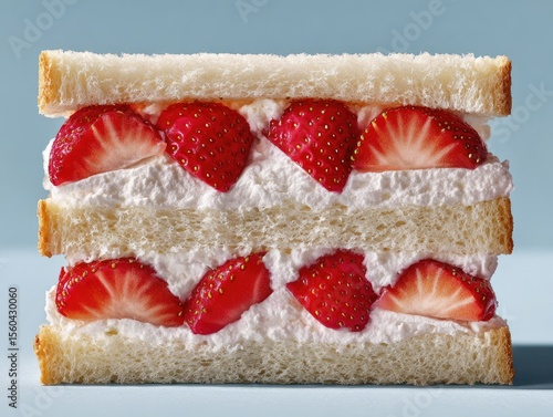 Closeup of a Japanese strawberry sandwich