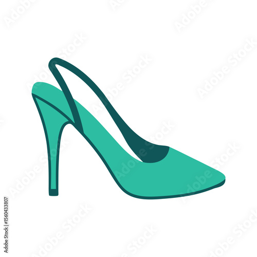Isolated beautiful vector drawing of slingback heels