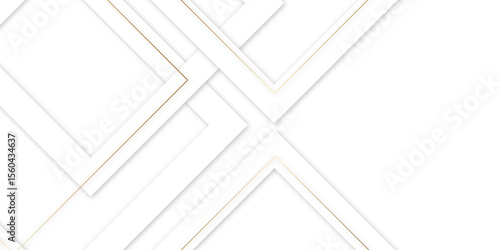 White abstract geometric background with white paper sheets soars as abstract spaces with rectangles, parallel stripes, perspective, shadows in simple strict modern material in triangle and square.	
