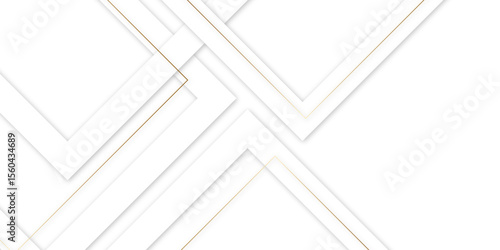 White abstract geometric background with white paper sheets soars as abstract spaces with rectangles, parallel stripes, perspective, shadows in simple strict modern material in triangle and square.	

