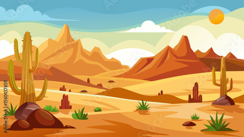 vector illustration of a desert landscape