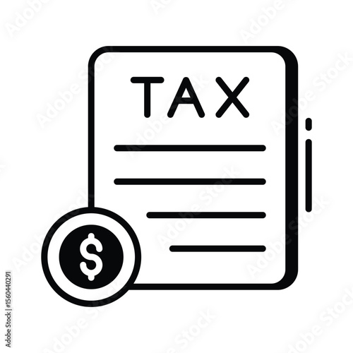 A modern glyph icon of yearly tax filing