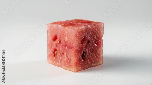 Wallpaper Mural A slice of fresh watermelon sits on a white background Torontodigital.ca