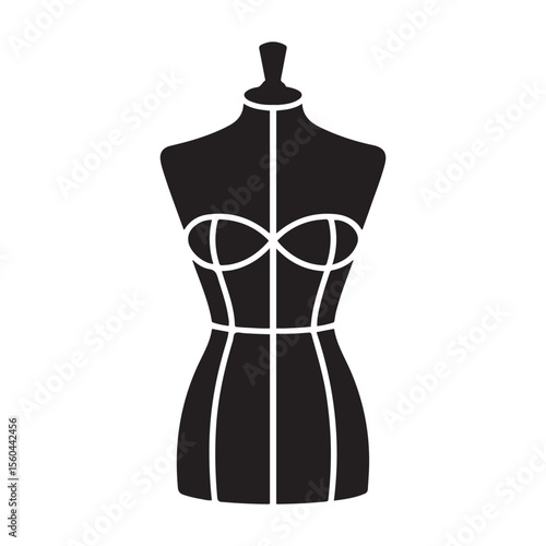 Mannequin. Vector black silhouette. with white background