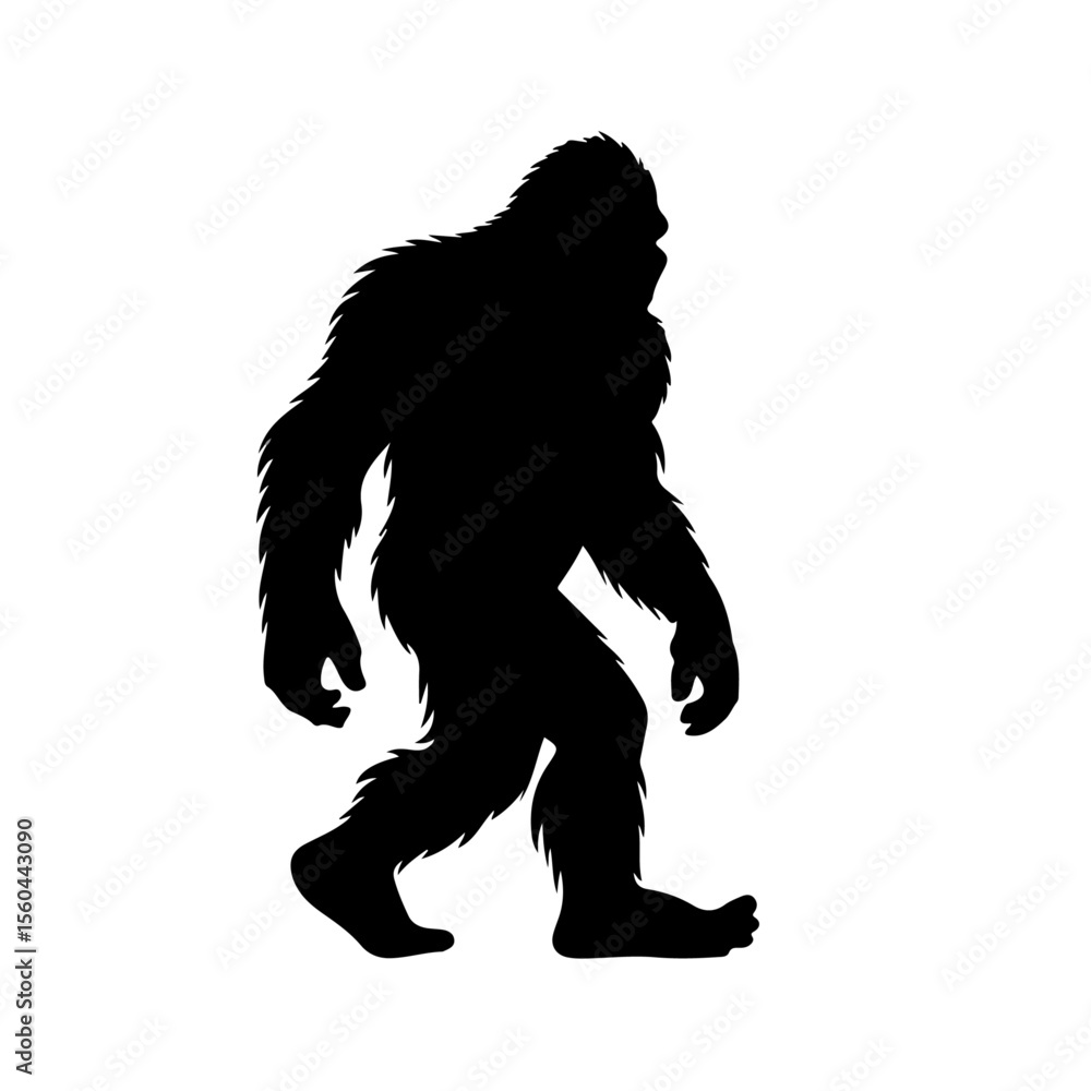 Fototapeta premium Premium Vector Collection of Mysterious Bigfoot Silhouette Icons for Wildlife and Design Projects