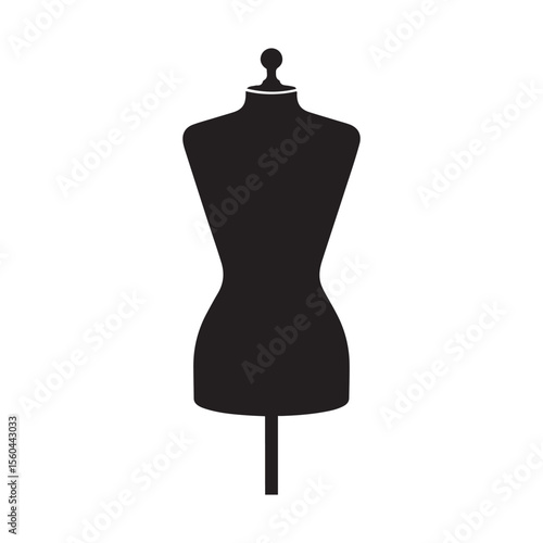 Mannequin. Vector black silhouette. with white background