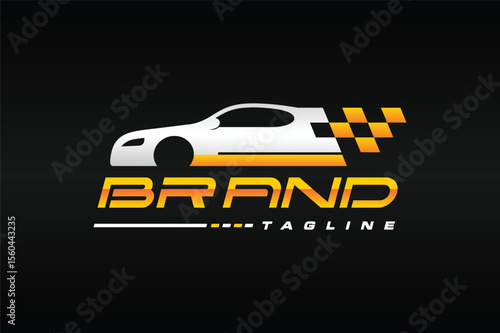 car racing flag logo