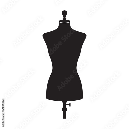 Mannequin. Vector black silhouette. with white background