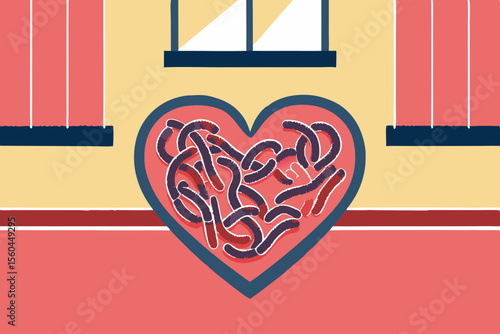 love, heart, valentine, vector, card, illustration, paper, day, symbol, design, sign, letter, romantic, frame, romance, holiday, shape, message, pink, happy, drawing, valentines, art, wedding, envelop