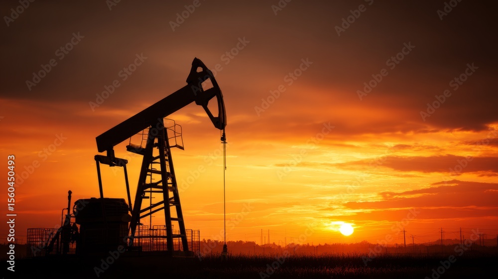 Oil Pump Jack at Sunset Oil Pump Jack at Sunset