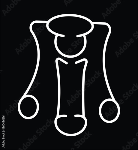 male genital organ insides icon