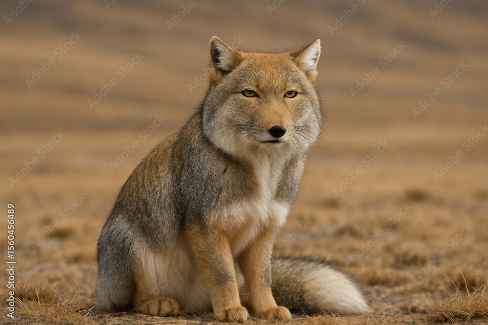 Fototapeta premium Tibetan fox in natural habitat