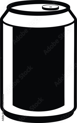 Vecteur illustration isolé noir et blanc icône de boisson café en verre, tasse, bouteille d'eau, thé liquide, récipient abstrait avec des signes de métaux de cuisine ajustement poubelle