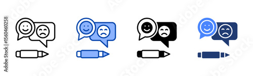 Feedback icon set multiple style collection