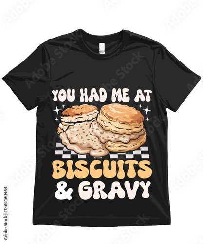 Biscuits and Gravy T-Shirt Design – Funny Southern Biscuits and Gravy Illustration for Shirt, Mug, Pillow & Decor – Vector & PNG